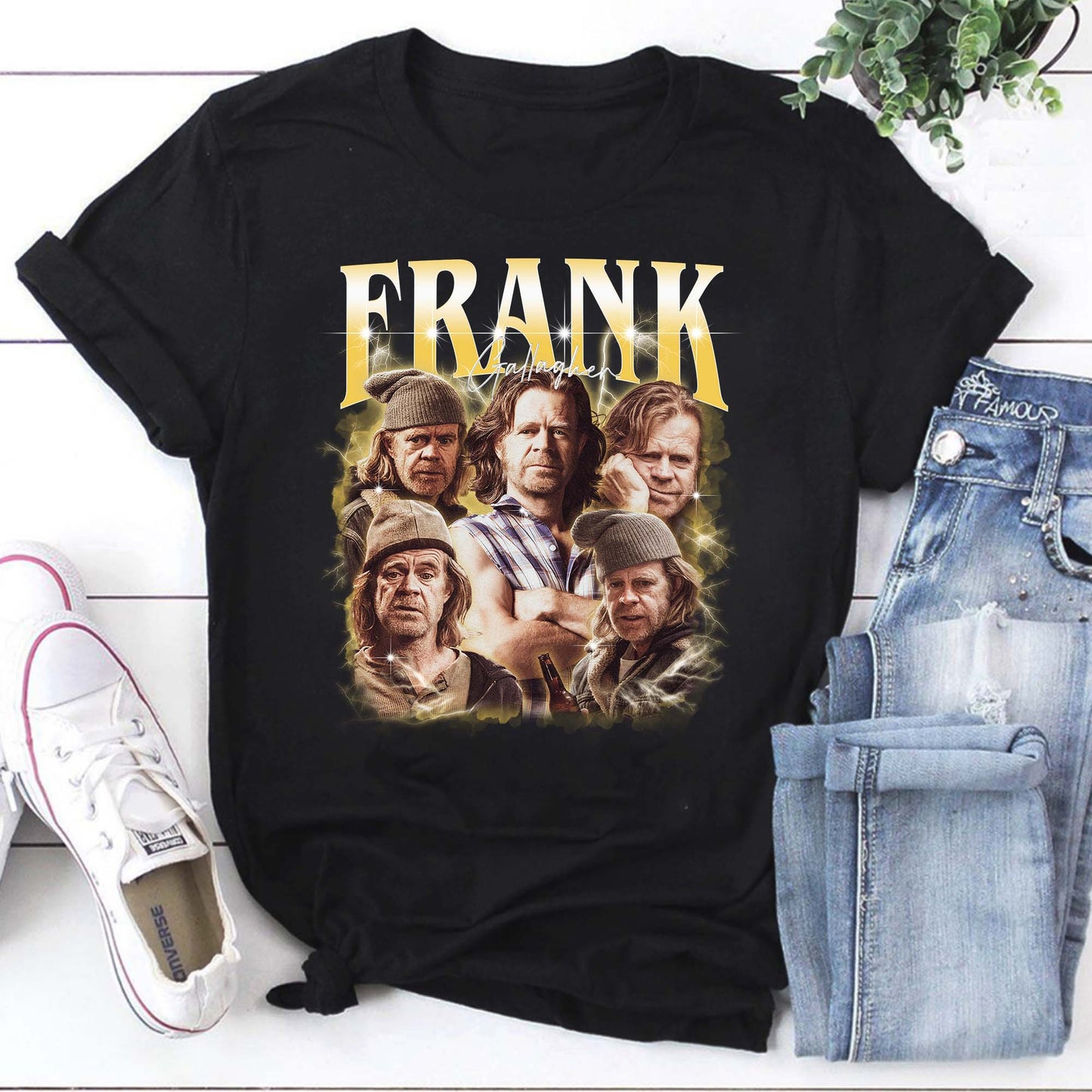 Frank Gallagher Shameless TV Show Collage Graphic T-Shirt