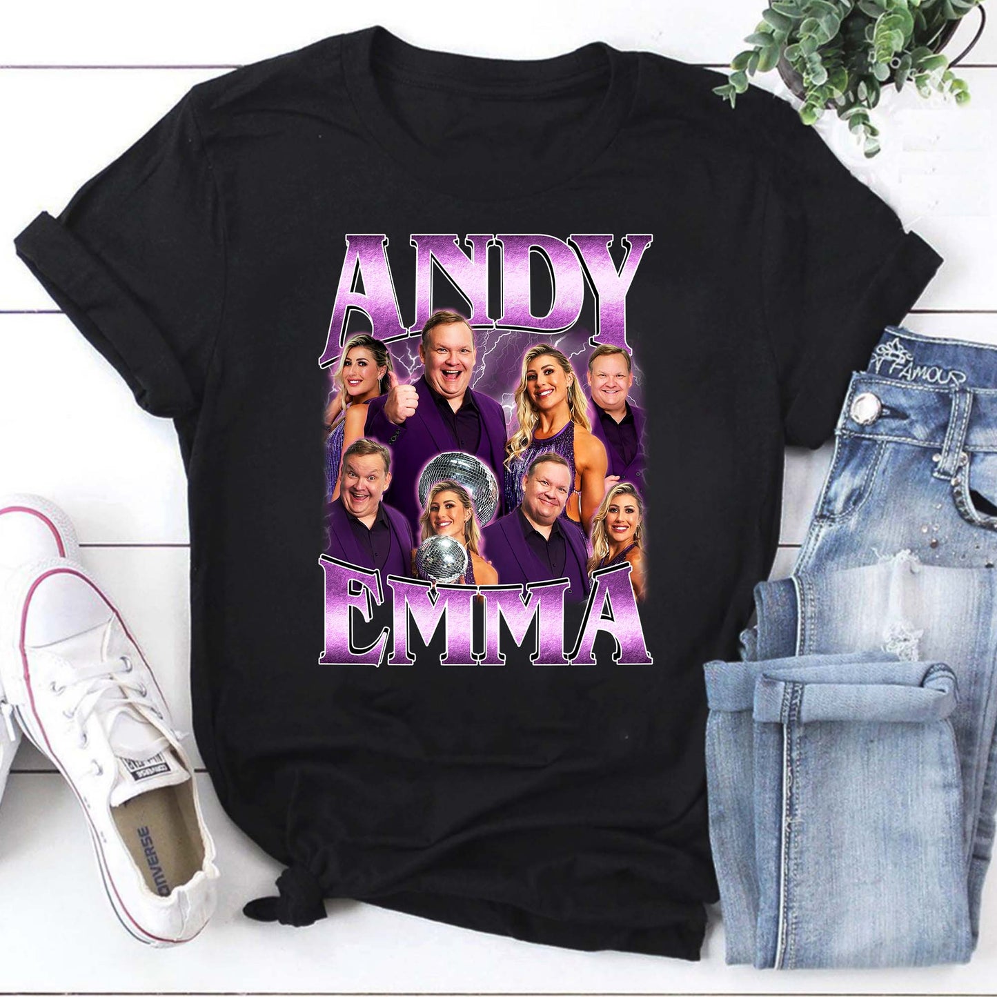 Andy & Emma Dancing Champions T-Shirt - Purple Lightning Dance Fan Tee