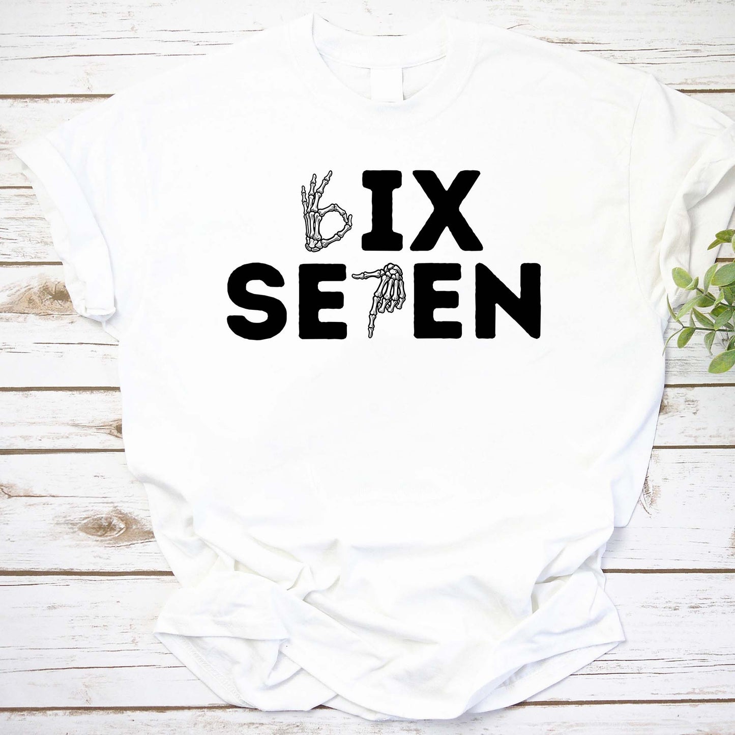 Sixteen Birthday Tee with Skeleton Hand Sign Graphic
