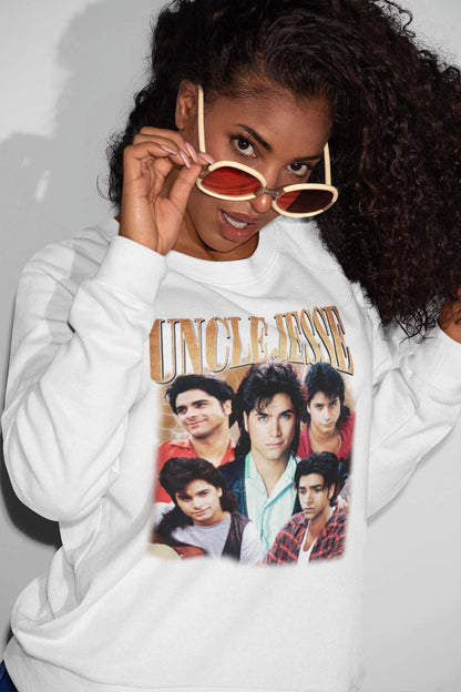 Vintage Uncle Jesse Full Cast Graphic Tee - Full House Fan Shirt