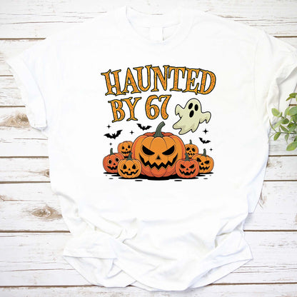 Haunted By 67 Halloween Pumpkin Ghost T-Shirt