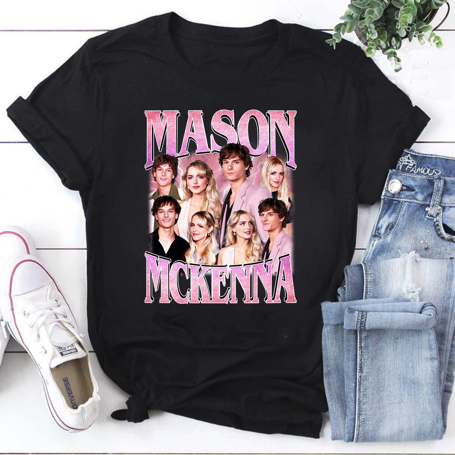 Mason McKenna Vintage Style Photo Collage Graphic Tee