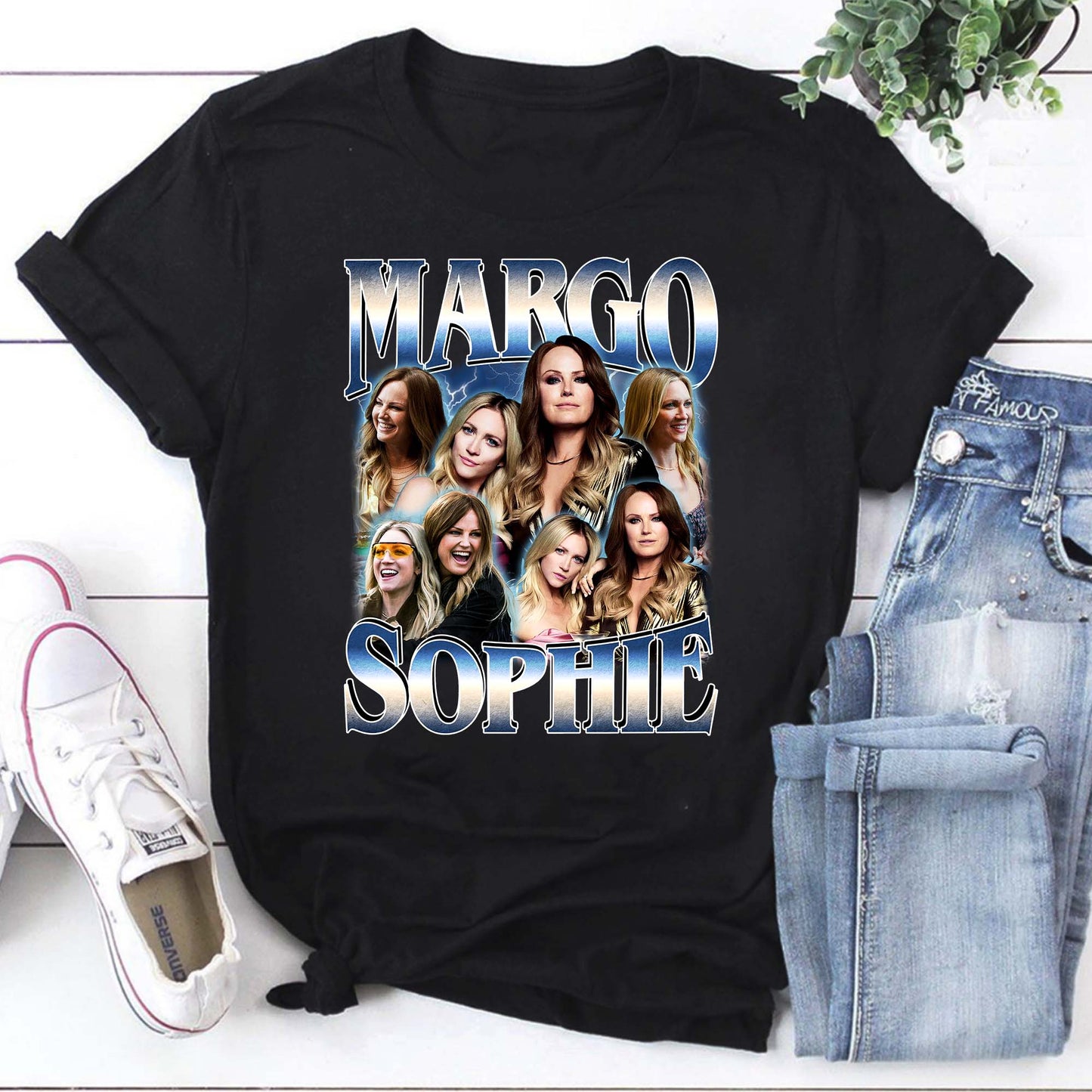 Margo Sophie Vintage Style Graphic Tee - Celebrity Collage Shirt