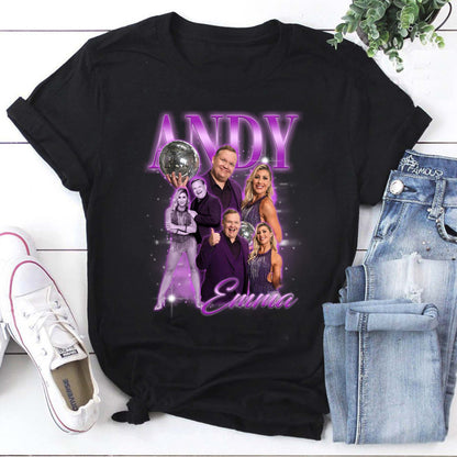 Andy & Emma Dancing Disco Ball Retro T-Shirt for Fans