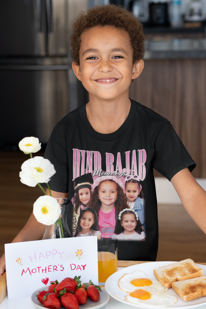 Personalized Hind Rajab Memory Photo Collage T-Shirt for Kids