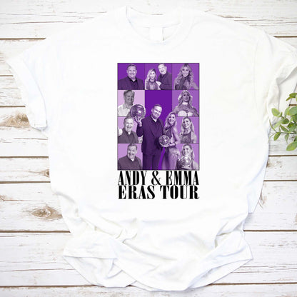 Andy & Emma Eras Tour Fan Shirt - Purple Collage Graphic Tee