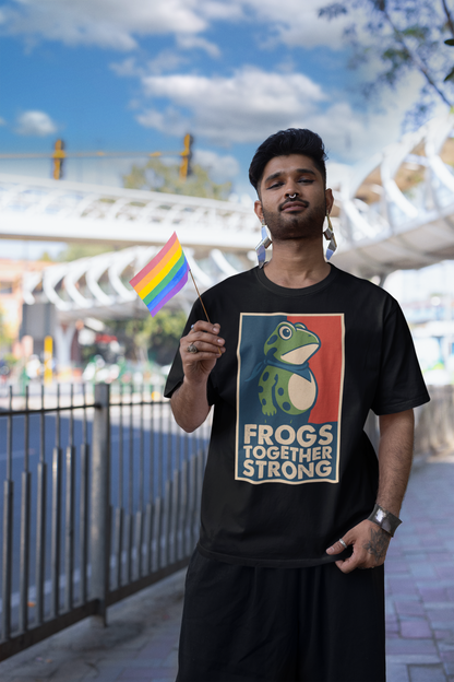 Together Strong Animal Trio Graphic Tee Frog Bear Penguin Shirt