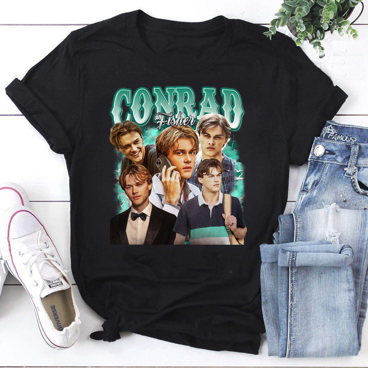 Conrad Fisher Vintage Style Graphic Tee - Retro Celebrity Portrait Shirt