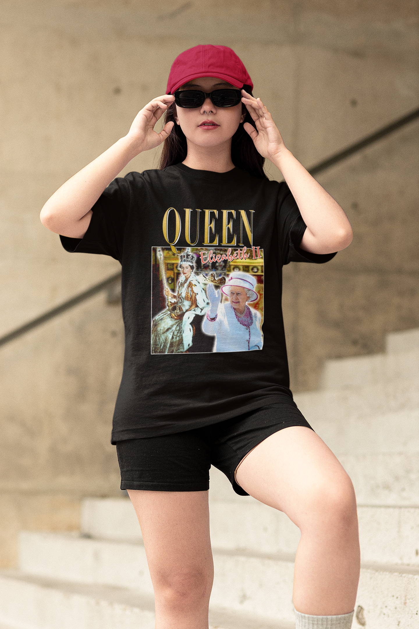 Queen Elizabeth II Homage Vintage T-Shirt